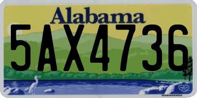 AL license plate 5AX4736