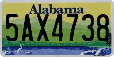AL license plate 5AX4738