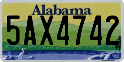 AL license plate 5AX4742
