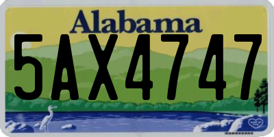 AL license plate 5AX4747