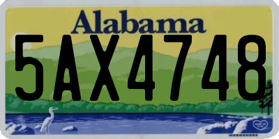 AL license plate 5AX4748