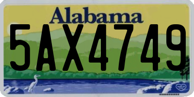 AL license plate 5AX4749