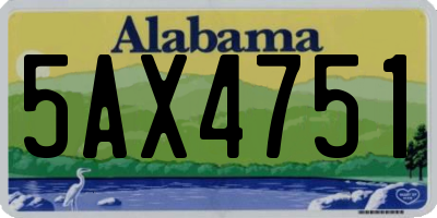 AL license plate 5AX4751