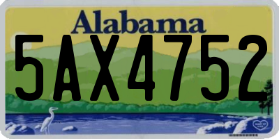 AL license plate 5AX4752