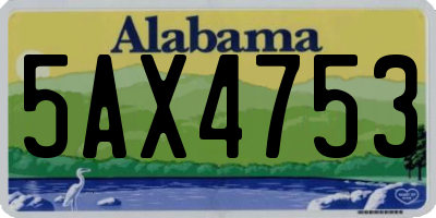 AL license plate 5AX4753