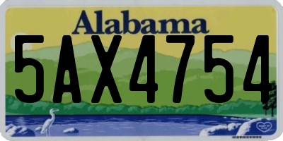 AL license plate 5AX4754