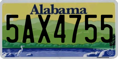 AL license plate 5AX4755