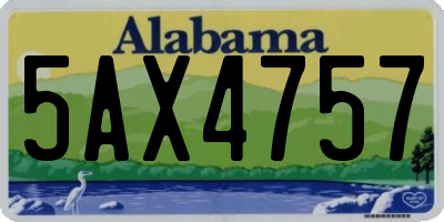 AL license plate 5AX4757