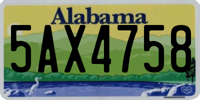 AL license plate 5AX4758