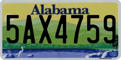 AL license plate 5AX4759