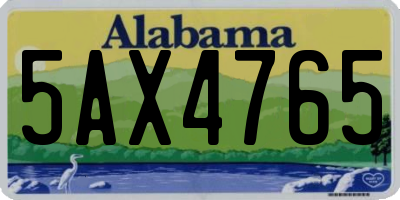 AL license plate 5AX4765