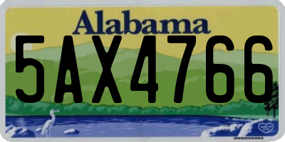 AL license plate 5AX4766