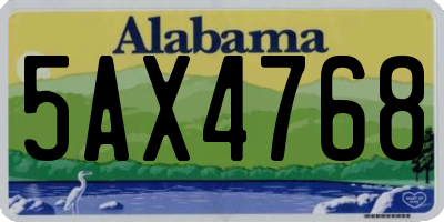 AL license plate 5AX4768