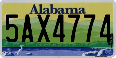 AL license plate 5AX4774