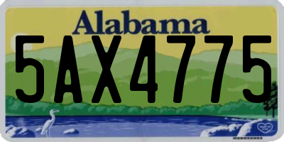 AL license plate 5AX4775