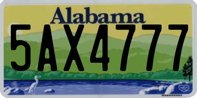 AL license plate 5AX4777