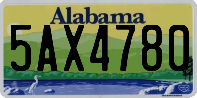 AL license plate 5AX4780