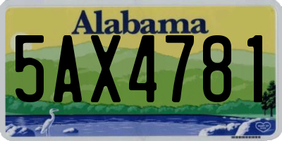 AL license plate 5AX4781