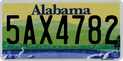 AL license plate 5AX4782