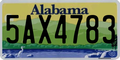AL license plate 5AX4783