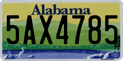 AL license plate 5AX4785