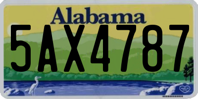 AL license plate 5AX4787