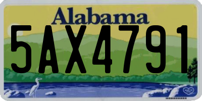 AL license plate 5AX4791