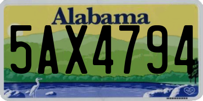 AL license plate 5AX4794