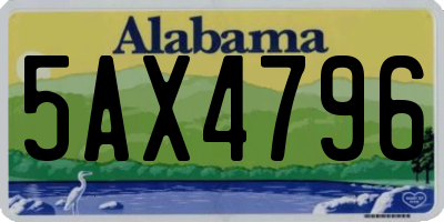 AL license plate 5AX4796