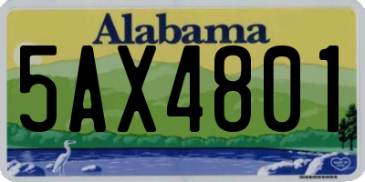 AL license plate 5AX4801