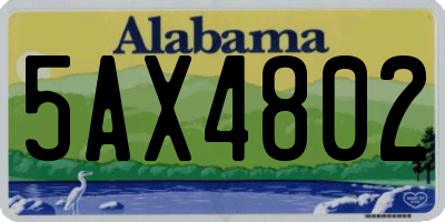 AL license plate 5AX4802