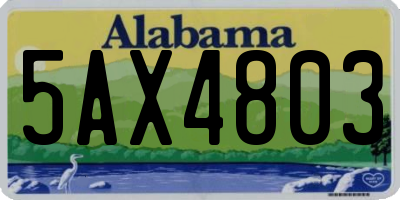 AL license plate 5AX4803
