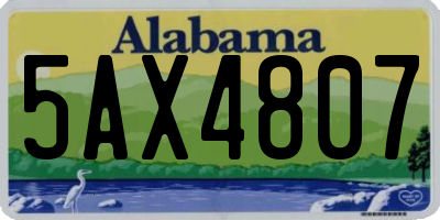AL license plate 5AX4807