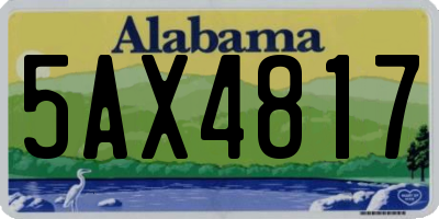 AL license plate 5AX4817