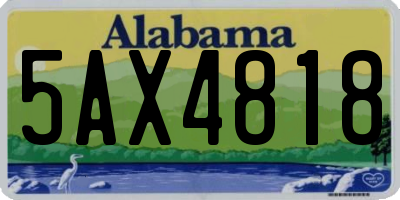 AL license plate 5AX4818