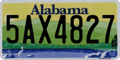 AL license plate 5AX4827