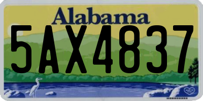 AL license plate 5AX4837