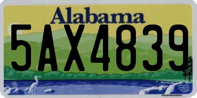 AL license plate 5AX4839