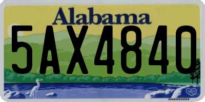 AL license plate 5AX4840