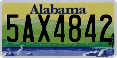 AL license plate 5AX4842