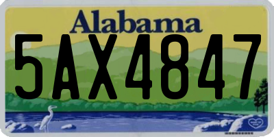 AL license plate 5AX4847