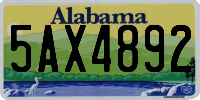 AL license plate 5AX4892