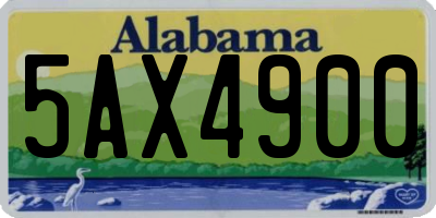 AL license plate 5AX4900