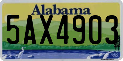 AL license plate 5AX4903