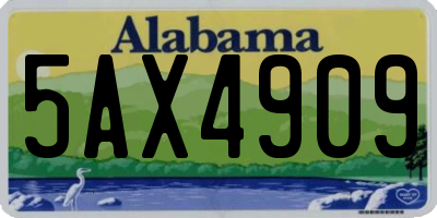 AL license plate 5AX4909