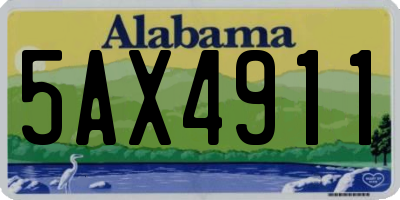 AL license plate 5AX4911