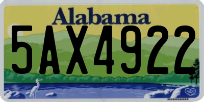 AL license plate 5AX4922
