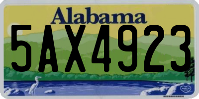 AL license plate 5AX4923