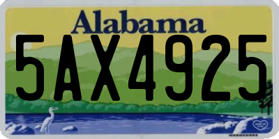 AL license plate 5AX4925