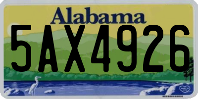 AL license plate 5AX4926